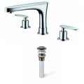 American Imaginations 3H8" CUPC Approved Lead Free Brass Faucet Set In Chrome Color, Drain Incl. AI-33679